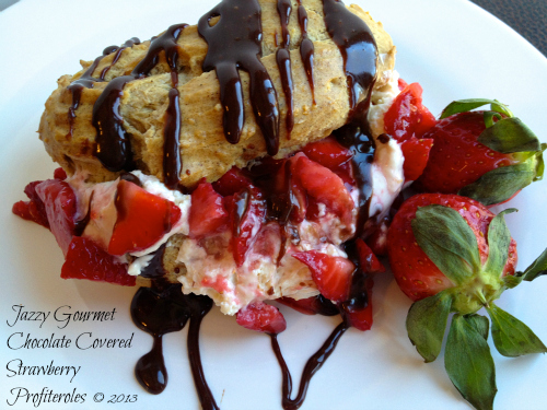 Chocolate Covered Strawberry Profiteroles