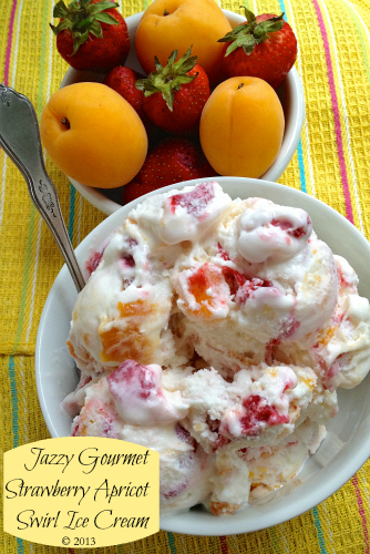 Strawberry Apricot Swirl Ice Cream by Jazzy Gourmet