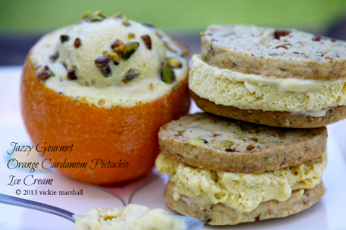 Orange Cardamon Pistachio Ice Cream