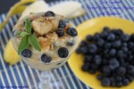 Brown Butter Banana Pudding with Blueberries